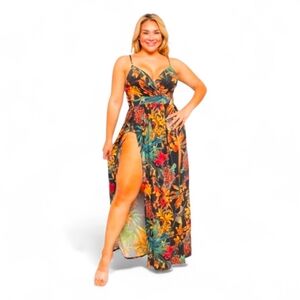 BLUEBELL Tropical Floral Maxi Dress - 3X